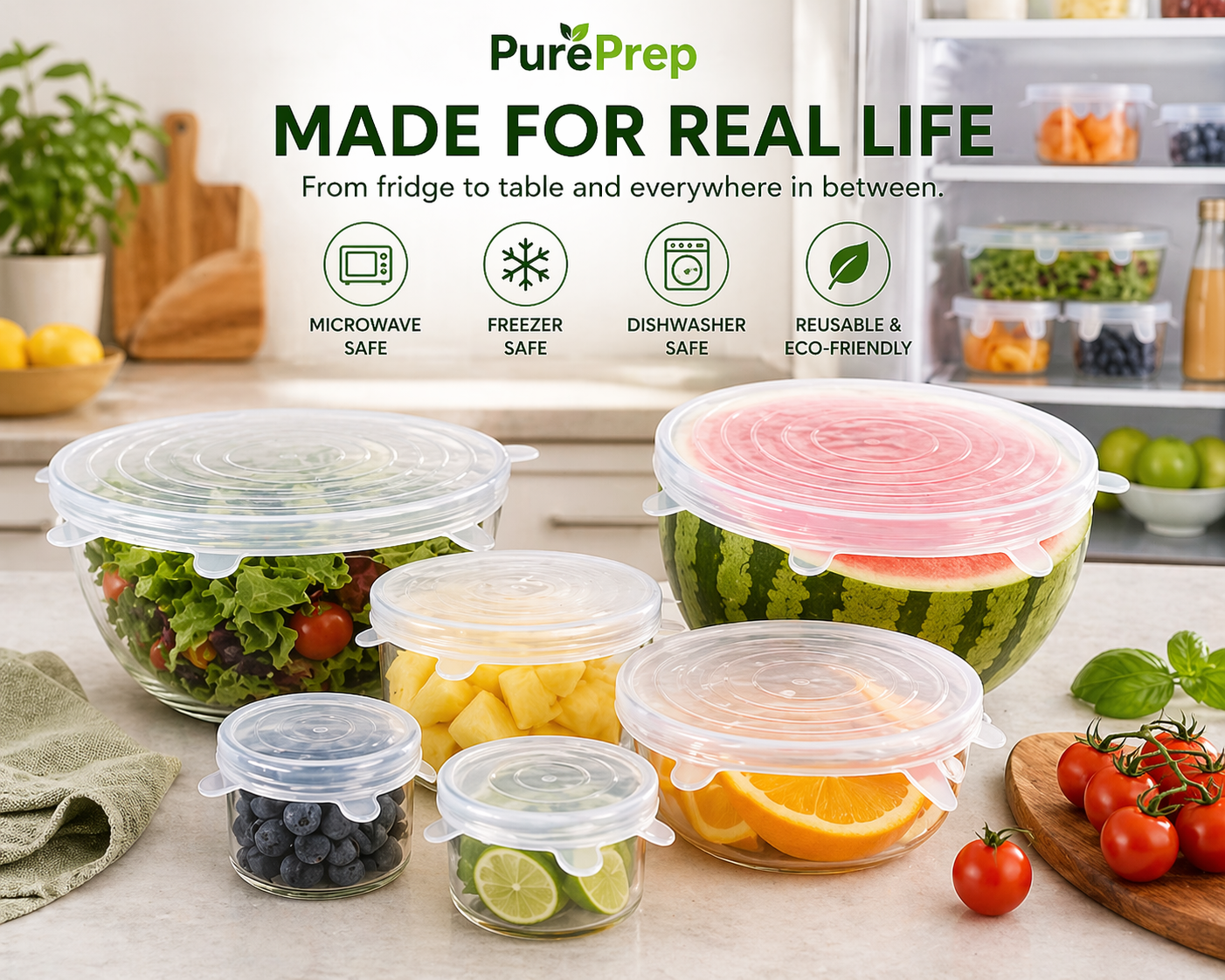 PurePrep™ Stretch Lid Set — 6 Piece