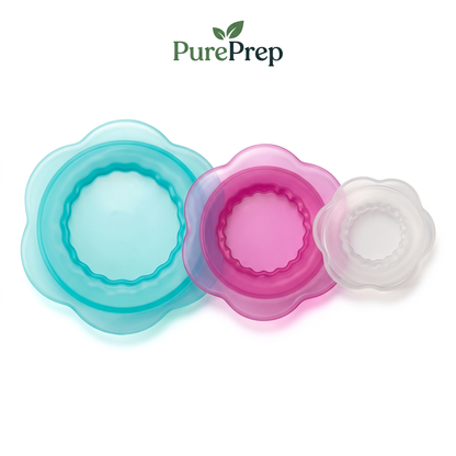PurePrep™ Flower Stretch Lids — Set of 3