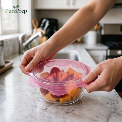 PurePrep™ Flower Stretch Lids — Set of 3