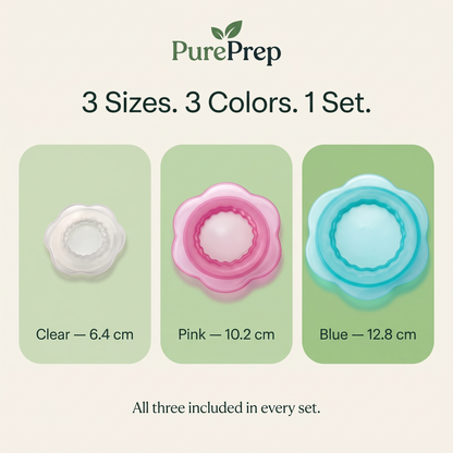 PurePrep™ Flower Stretch Lids — Set of 3
