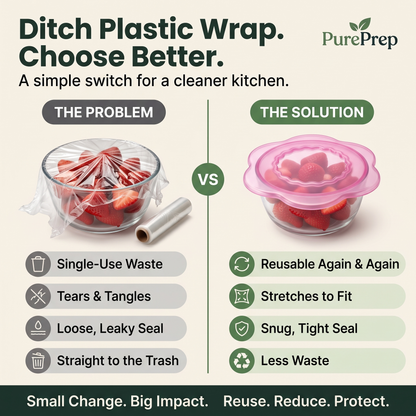 PurePrep™ Flower Stretch Lids — Set of 3