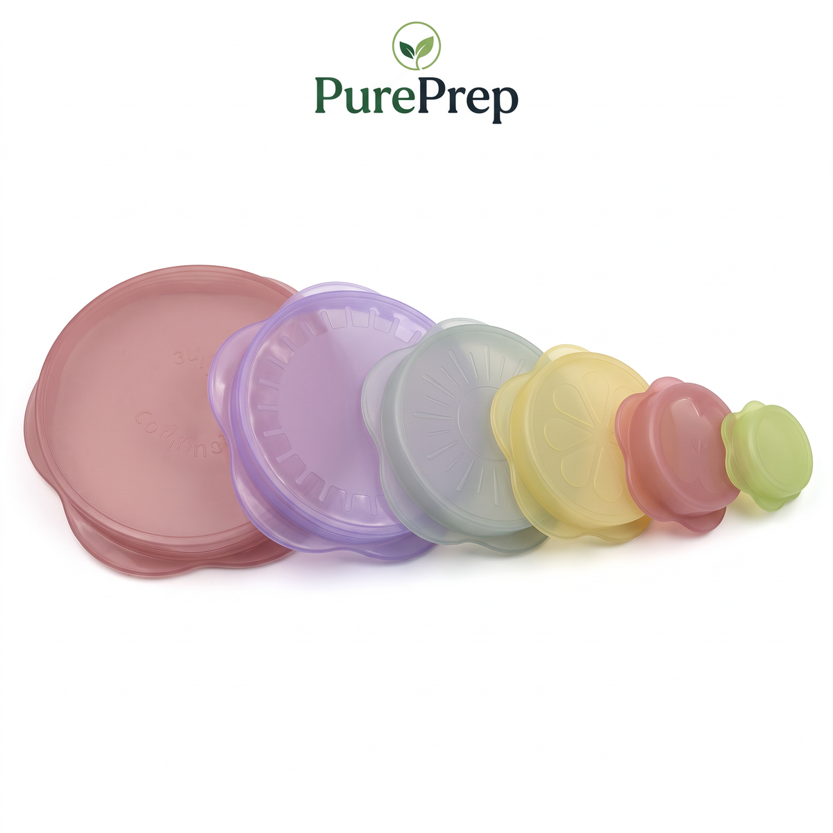 PurePrep™ Flower Stretch Lids — 6 Piece Set
