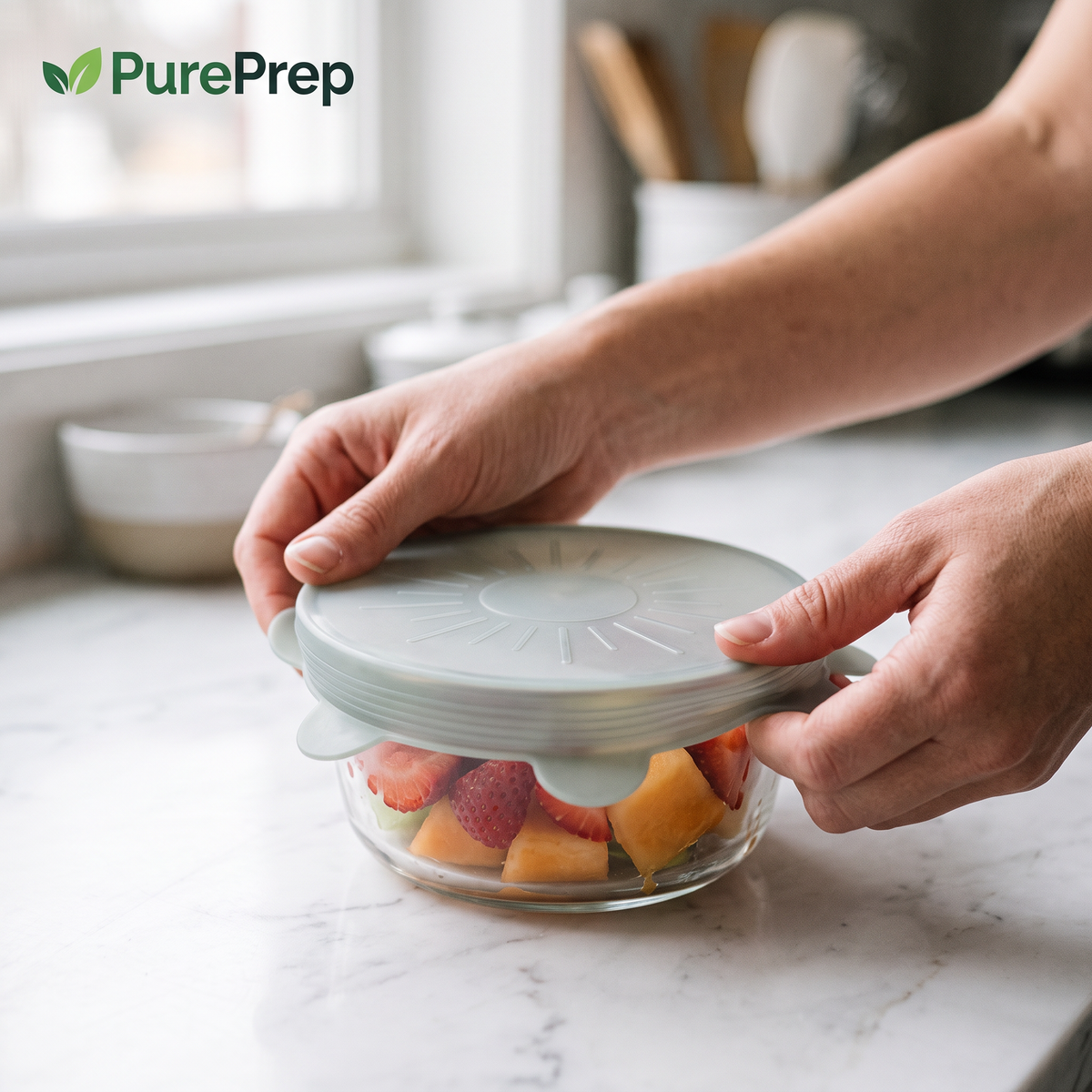 PurePrep™ Flower Stretch Lids — 6 Piece Set
