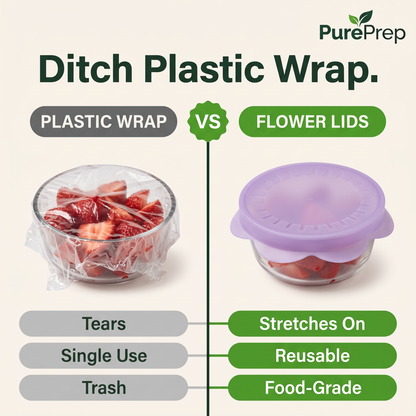 PurePrep™ Flower Stretch Lids — 6 Piece Set