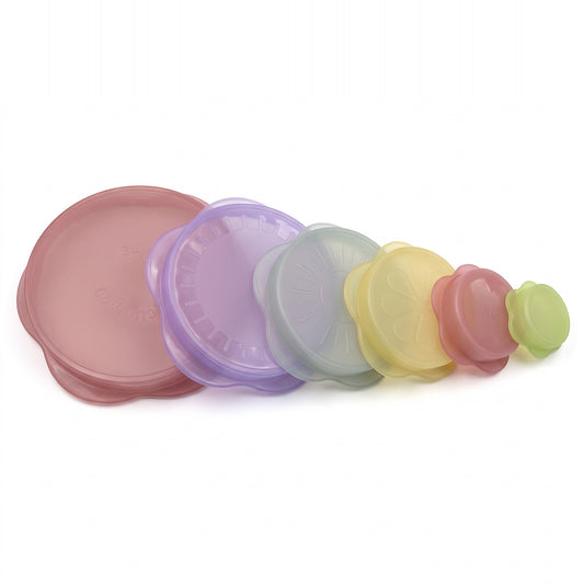 PurePrep flower stretch lids, 6 sizes in 6 colors